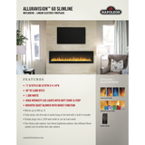 Napoleon Alluravision Series 60" Slimline Wall Hanging Electric Fireplace NEFL60CHS-1