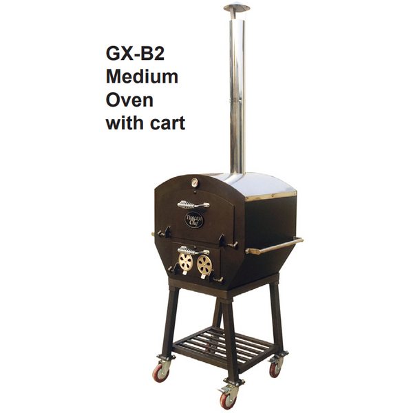 Tuscan Chef Outdoor Wood Fired Ovens GX-B2 Medium Oven with Cart