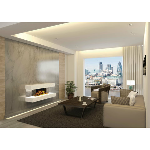 European Home Evonicfires Suites Compton 1000 White Stone Electric Fireplace EV-FT-COMPT-60-WHTSTN