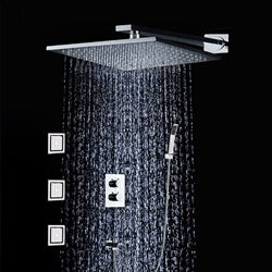 Fontana Showers Annaba Air Booster Chrome Spout Wall Mounted Thermostat Shower Kit FS-04871