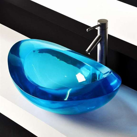 Fontana Showers Lima Oval Resin Counter Top Sink Colorful Wash Sink CUPC Certificate Pure Acrylic Sink FS-4502CR