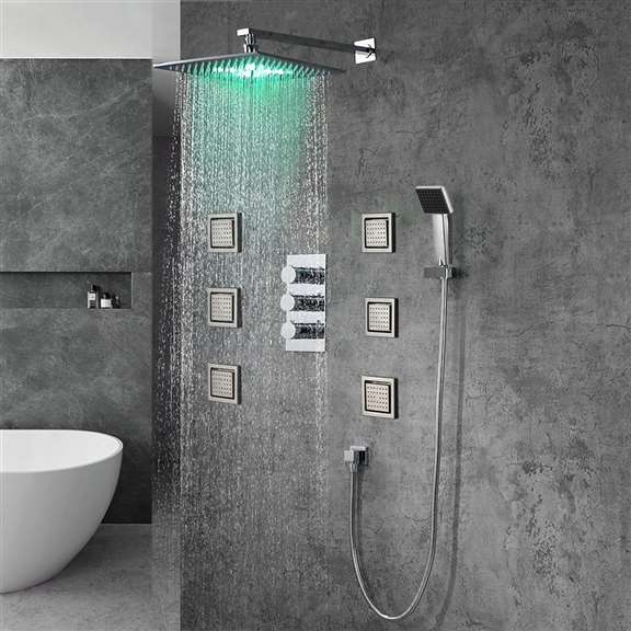 Fontana Showers Fontana Milan Stainless Steel Jetted Body Massage LED Shower Head Set with Handheld Shower FS-5027-shower-set