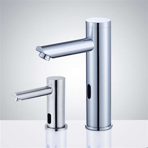 Fontana Showers Solo Chrome Touchless Motion Activated Sink Faucet and Soap Dispenser FS-509FD