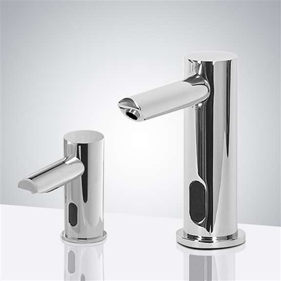 Fontana Showers Solo Commercial Automatic Touchless Sensor Faucet with Soap Dispenser in Chrome FS-509sd