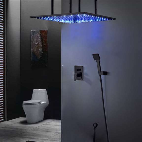 Fontana Showers Fontana Dark Oil Rubbed Bronze Square Color Changing LED Rain Shower System FS-546-2orb
