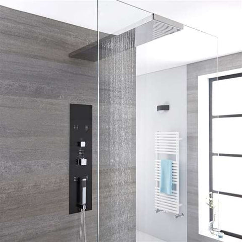 Fontana Showers Fontana Luxury Bath Chrome and Grey Luxury Bath Shower Panel FS-SP-2553