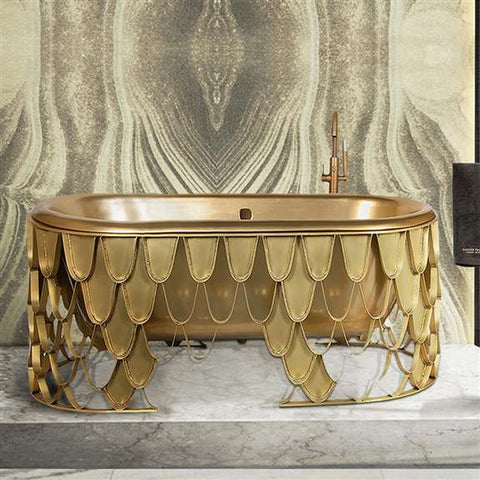 Fontana Showers Fontana Atlanta Gold Luxury Indoor Soaking Brass Bathtub FS10011