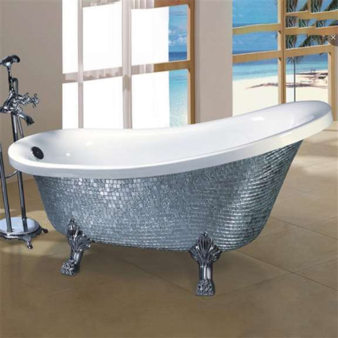 Fontana Showers Fontana Lima Classic Silver Freestanding Clawfoot Bathtub FS10017