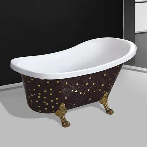 Fontana Showers Fontana Reno Classical Black Royal Design Acrylic Indoor Bathtub FS10018