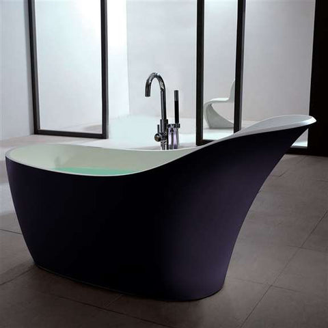 Fontana Showers Fontana Chicago Solid Surface Stone Resin Freestanding Indoor Bathtub FS10019