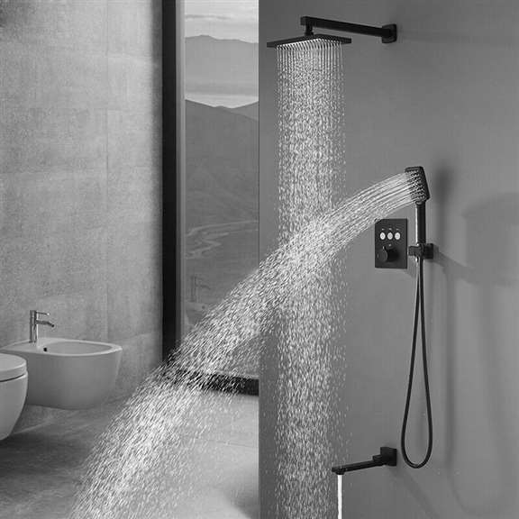 Fontana Showers Fontana Sierra Dark Oil Rubbed Bronze Rainfall Thermostatic Shower Set with Faucet FS10031