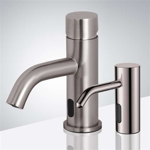 Fontana Showers Fontana Rio Brushed Nickel High Quality Commercial Automatic Sensor Faucet and Soap Dispenser FS10201