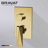 Fontana Showers Bravat Wall Mounted Shower Set With Valve Mixer 2-Way Concealed In Brushed Gold FS1056