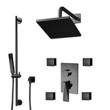 Fontana Showers Bravat Dark Oil Rubbed Bronze Square Shower Set With Valve Mixer 3-Way Concealed Wall Mounted FS1058
