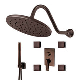 Fontana Showers Bravat Light Oil Rubbed Bronze Shower Set With Valve Mixer 3-Way Concealed Wall Mounted FS1064