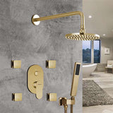 Fontana Showers Bravat Brushed Gold Shower Set With Valve Mixer 3-Way Concealed Wall Mounted FS1070