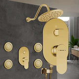 Fontana Showers Bravat Wall Mounted Brushed Gold Shower Set With Valve Mixer 3-Way Concealed FS1074B