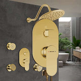Fontana Showers Bravat Wall Mounted Brushed Gold Shower Set With Valve Mixer 3-Way Concealed FS1074RS