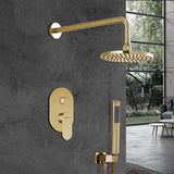 Fontana Showers Bravat Wall Mounted Shower Set With Valve Mixer 2-Way Concealed In Brushed Gold FS1076