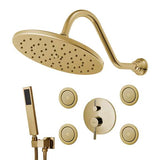 Fontana Showers Bravat Brushed Gold Wall Mounted Shower Set With Valve Mixer 3-Way Concealed FS1079J