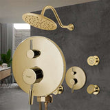Fontana Showers Bravat Brushed Gold Wall Mounted Shower Set With Valve Mixer 3-Way Concealed FS1079RS
