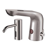 Fontana Showers Fontana Cancun Commercial Thermostatic Sensor Faucet & Sensor Soap Dispenser in Brushed Nickel FS109B-CM