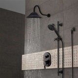Fontana Showers Bravat Wall Mounted Round Shower Set With Valve Mixer 3-Way Concealed In Oil Rubbed Bronze FS1119