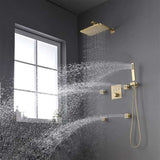 Fontana Showers Fontana Creteil Brushed Gold Bathroom Thermostatic Button Shower System Set FS1156
