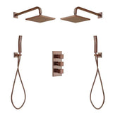 Fontana Showers Fontana Couple Showering System Dual Square Shower Head Dual Handshower in Oil Rubbed Bronze FS1318