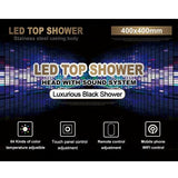 Fontana Showers Fontana Creteil 16" Stainless Steel Ceiling Mount Smart LED Rainfall Waterfall Shower Head System Touch Panel Controlled FS1473