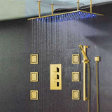 Fontana Showers Fontana 20"x 40" Martinique Large Gold Solid Brass LED Rain Showerhead System FS147G