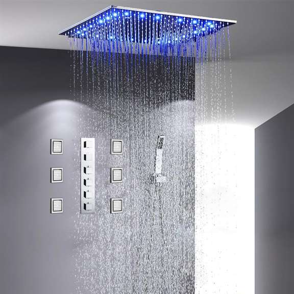 Fontana Showers Fontana Sicily 40" x 40" Chrome LED Rainfall Shower System FS147LCS