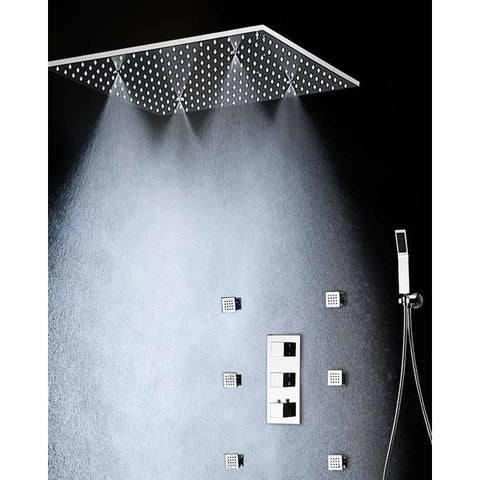 Fontana Showers Asti Multi Function Shower Set with Rainfall Shower Head, Body Massage Jets & Hand Shower FS1496