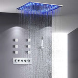 Fontana Showers Fontana Deauville 20" Thermostatic Shower Set 5 Handles LED Rainfall Shower Head with 6 Body Jets and Handheld Spray FS15010