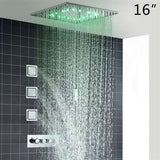 Fontana Showers Fontana Chatou 16-inch Ceiling Mount LED Changing Shower with Body Jets and Hand Held Shower FS15033