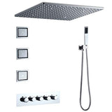 Fontana Showers Fontana Bavaria 20-inch Ceiling Mount Shower System with Body Jets and Hand Held Shower FS15036