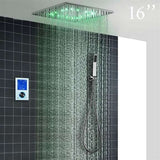 Fontana Showers Fontana Bollnas 16" LED Intelligent Thermostatic Digital Display Touch Panel Wall Mounted Shower System FS15046