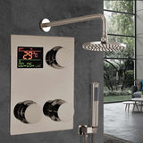Fontana Showers Digital Mixer Brushed Nickel Rainfall Shower Set With Handshower FS1528