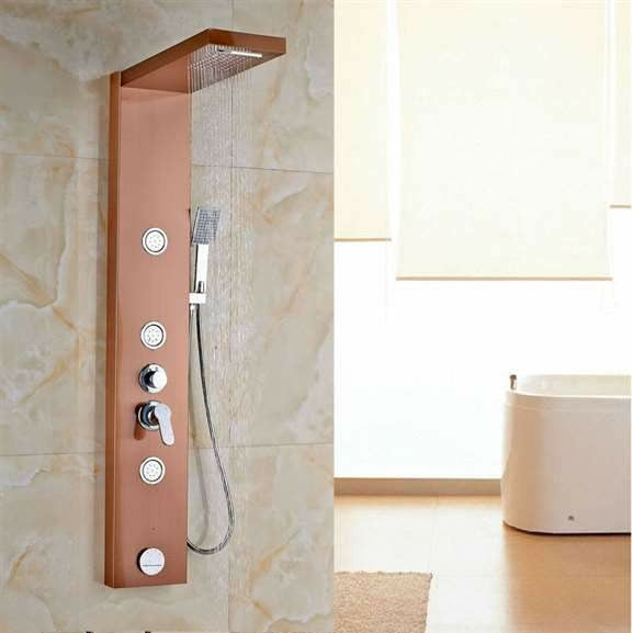 Fontana Showers Aubonne Luxury Rose Gold Wall Mounted Bathroom Shower Set FS178A