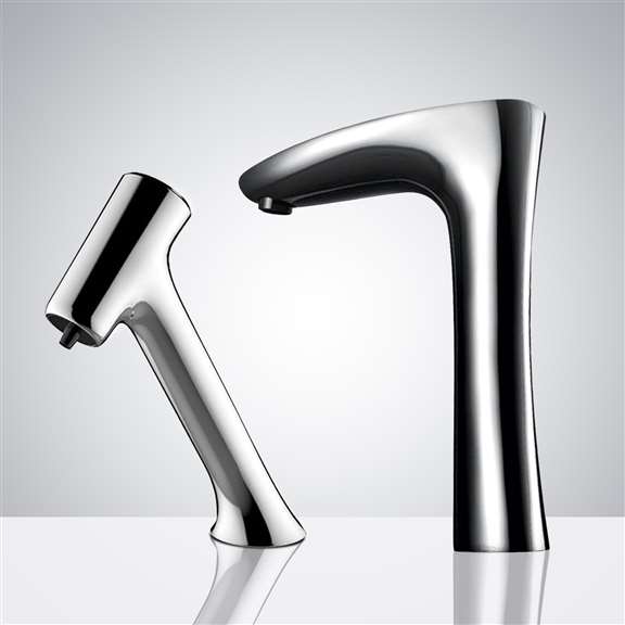 Fontana Showers Fontana Melun Touchless Automatic Commercial Sensor Faucet & Automatic Soap Dispenser in Chrome FS1808