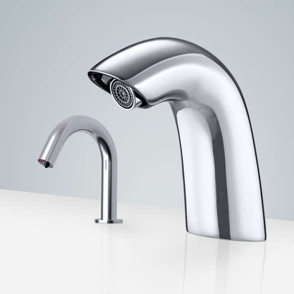 Fontana Showers Fontana Bollnäs Goosneck Motion Sensor Faucet & Automatic Soap Dispenser for Restrooms in Chrome FS18168
