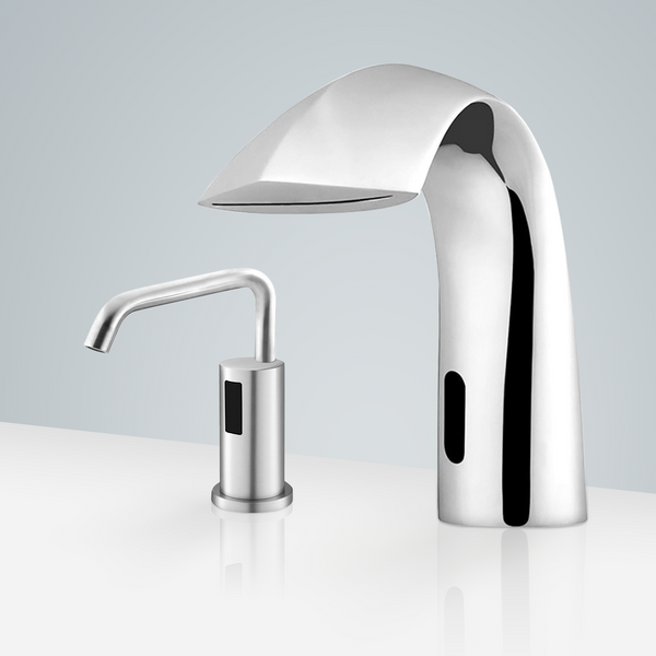 Fontana Showers Fontana Toulouse Waterfall High Quality Motion Chrome Sensor Faucet & Automatic Soap Dispenser for Restrooms FS18180