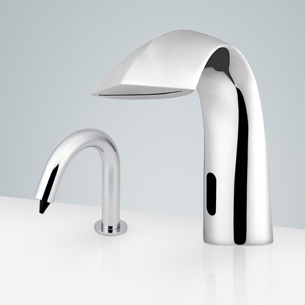 Fontana Showers Fontana Carpi Commercial Motion Chrome Sensor Faucet & Automatic Liquid Soap Dispenser for Restrooms FS18181