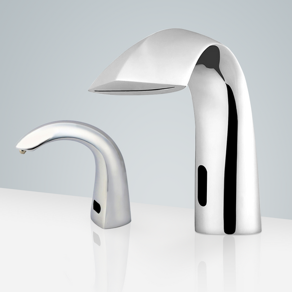 Fontana Showers Fontana Lyon Motion Chrome Sensor Faucet CUPC Approved & Automatic Liquid Foam Soap Dispenser for Restrooms FS18185