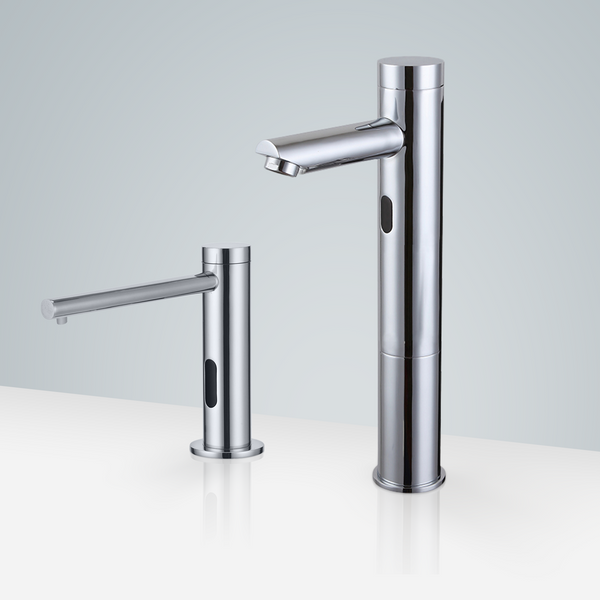 Fontana Showers Fontana Geneva Chrome Motion Sensor Faucet & Automatic Soap Dispenser for Restrooms FS18197