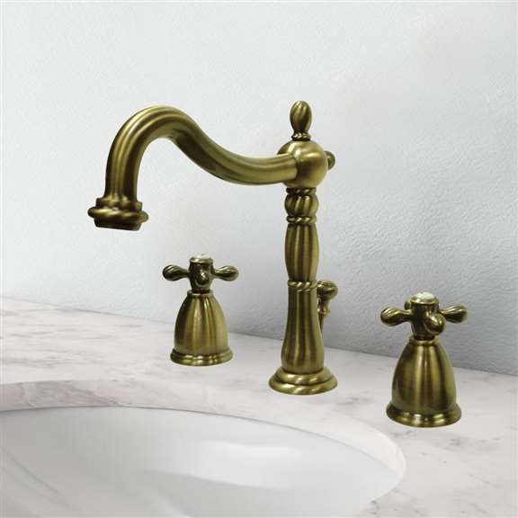 Fontana Showers Fontana Veneto Widespread Vintage Brass Lavatory Faucet FS181AKB-VB