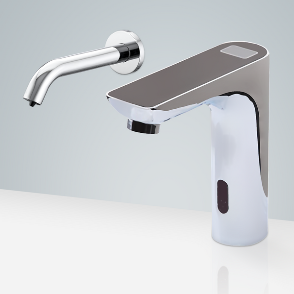Fontana Showers Fontana Bollnäs Chrome Digital Display Automatic Motion Sensor Faucet & Wall Mount Automatic Soap Dispenser for Restrooms FS18220