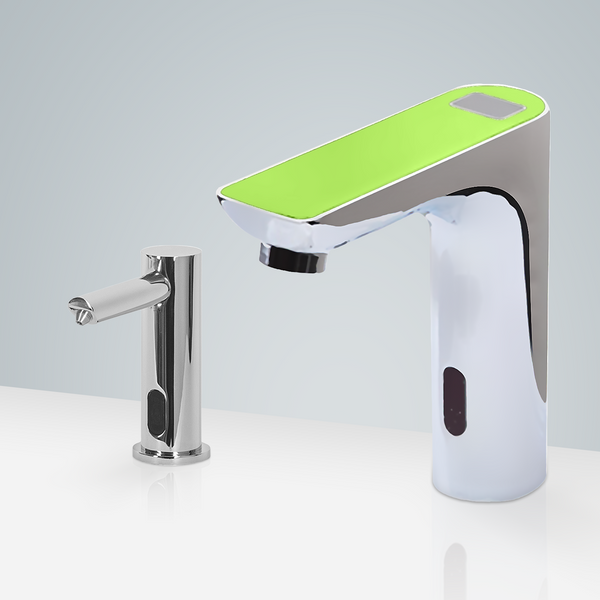 Fontana Showers Fontana Marsala Infrared Chrome Digital Display Motion Sensor Faucet & Automatic Soap Dispenser for Restrooms FS18232