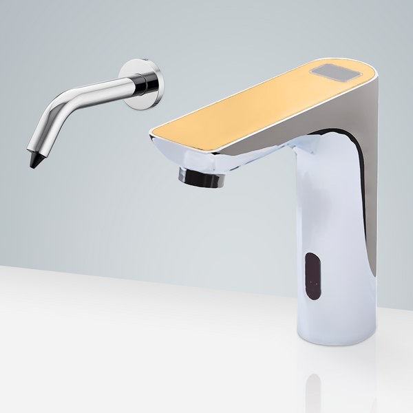 Fontana Showers Fontana Le Havre Chrome Hands-Free Motion Digital Display Sensor Faucet & Automatic Soap Dispenser for Restrooms FS18237
