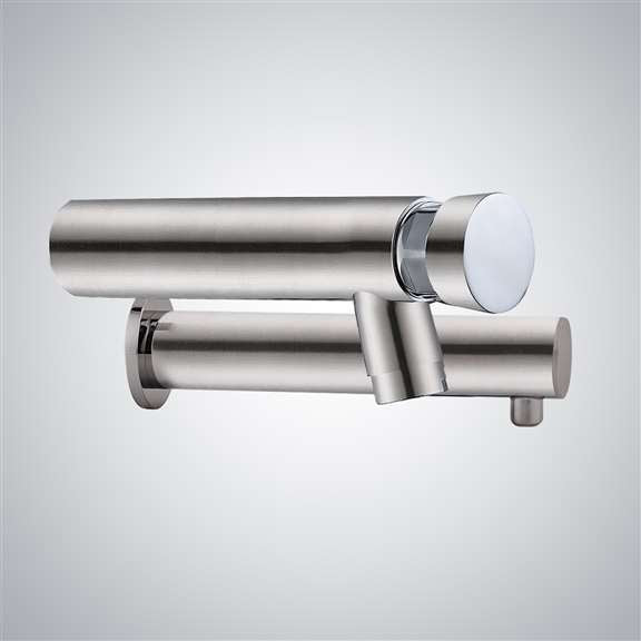 Fontana Showers Fontana Florence Brushed Nickel Wall Mount Sensor Faucet With Insight Infrared Technology and Automatic Soap Dispenser FS18261BN
